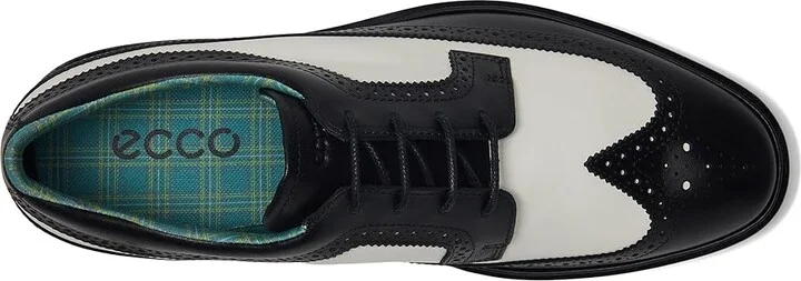 ECCO Golf Classic Hybrid Wing Tip Water Resistant Men's Shoes Black/White : EU 43 (US Men's 9-9.5) D - Medium, Leather - Image 2
