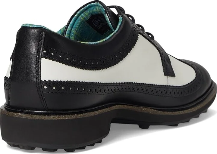 ECCO Golf Classic Hybrid Wing Tip Water Resistant Men's Shoes Black/White : EU 43 (US Men's 9-9.5) D - Medium, Leather - Image 4