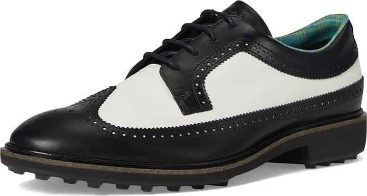 ECCO Golf Classic Hybrid Wing Tip Water Resistant Men's Shoes Black/White : EU 43 (US Men's 9-9.5) D - Medium, Leather - Image 5