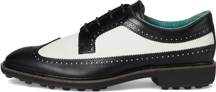 ECCO Golf Classic Hybrid Wing Tip Water Resistant Men's Shoes Black/White : EU 43 (US Men's 9-9.5) D - Medium, Leather - Image 6