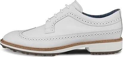 ECCO Golf Classic Hybrid Wing Tip Water Resistant Men's Shoes White : EU 41 (US Men's 7-7.5) D - Medium, Leather - Image 4