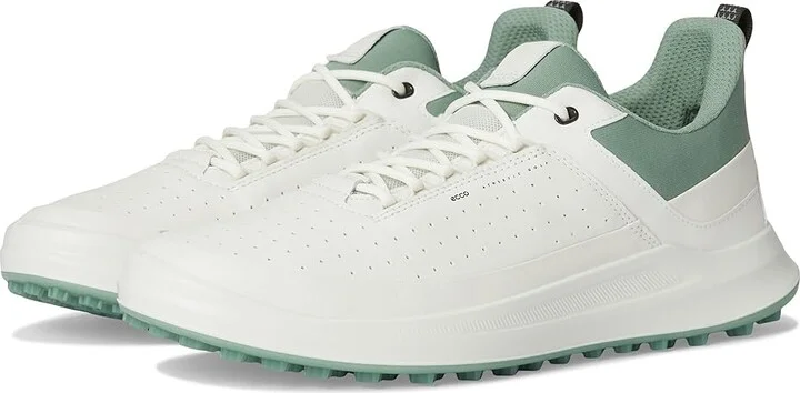 ECCO Golf Core Lace Waterproof Golf Shoe Men's Golf Shoes White/Sedum Green : EU 44 (US Men's 10-10.5) D - Medium, Leather