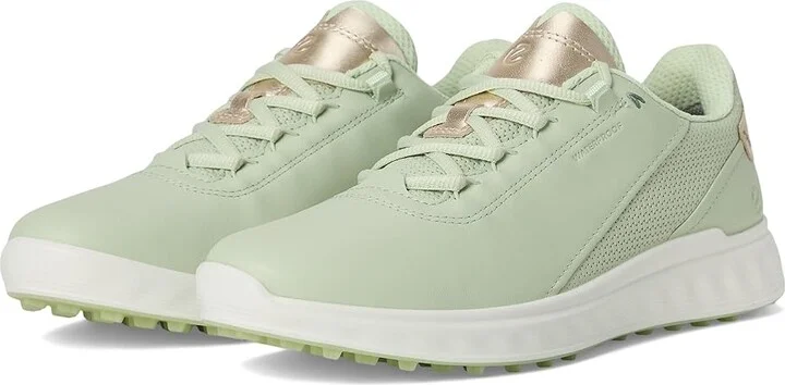 ECCO Golf S Casual Lace Waterproof Golf Shoe Women's Golf Shoes Matcha/Gold Metallic : EU 36 (US Women's 5-5.5) B - Medium, Leather