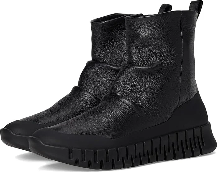 ECCO Gruuv Pull On Mid Fashion Boot Women's Boots Black/Black : EU 36 (US Women's 5-5.5) M, Leather