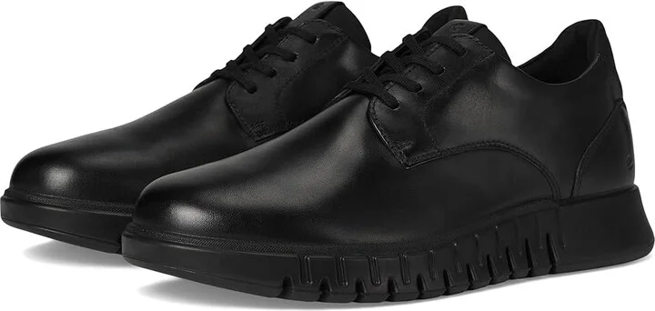 ECCO Gruuv Studio Plain Toe Sneaker Men's Shoes Black/Black : EU 42 (US Men's 8-8.5) M, Leather