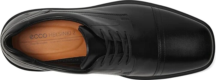 ECCO Helsinki 2.0 Cap Toe Tie Oxford Men's Lace Up Wing Tip Shoes Black : EU 45 (US Men's 11-11.5) M, Leather - Image 2