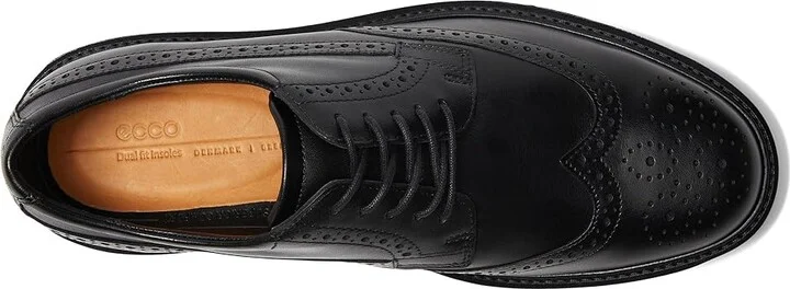 ECCO London Wing Tip Oxford Men's Shoes Black : EU 39 (US Men's 5-5.5) M, Leather - Image 2