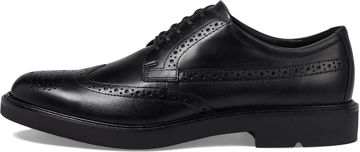 ECCO London Wing Tip Oxford Men's Shoes Black : EU 39 (US Men's 5-5.5) M, Leather - Image 6