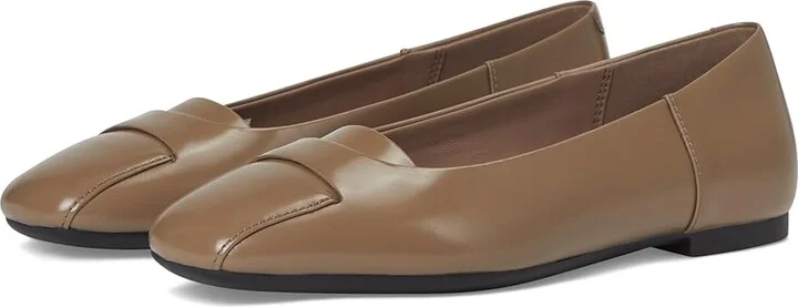 ECCO Margot Origami Ballerina Ballet Flat Women's Shoes Taupe Patent : EU 38 (US Women's 7-7.5) M, Leather