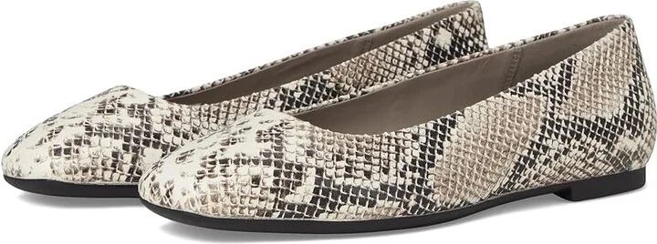 ECCO Margot Plain Ballerina Flat Women's Flat Shoes Dark Clay Snake Print : EU 37 (US Women's 6-6.5) M, Leather