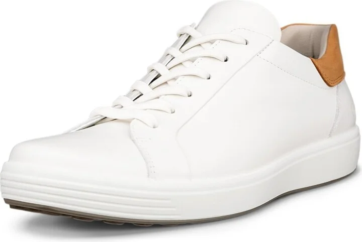 Ecco Men's Soft 7 Easy Slip Tie Sneakers - White, Lion - Image 4