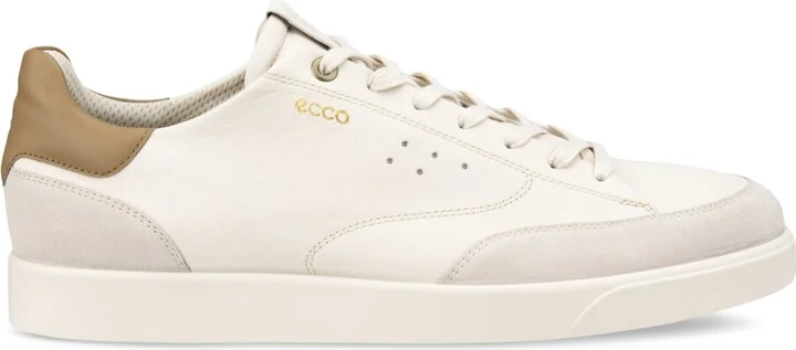 Ecco Men's Street Lite Court Sneakers - Limestone, Nutmeg Brown- Suede, Leather - Image 2