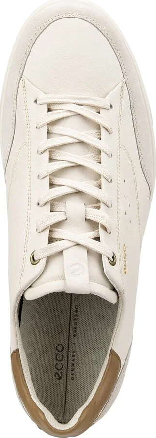 Ecco Men's Street Lite Court Sneakers - Limestone, Nutmeg Brown- Suede, Leather - Image 4