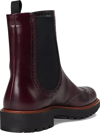 ECCO Metropole Oslo Chelsea Wingtip Boots Women's Boots Dark Ruby : EU 35 (US Women's 4-4.5) M, Leather - Image 4