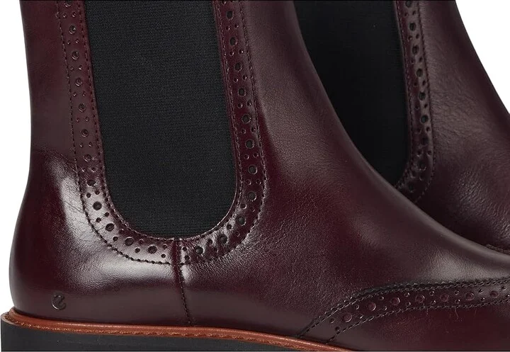 ECCO Metropole Oslo Chelsea Wingtip Boots Women's Boots Dark Ruby : EU 35 (US Women's 4-4.5) M, Leather - Image 7