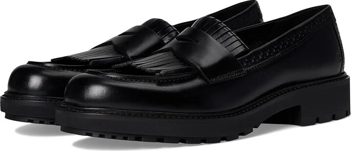 ECCO Metropole Oslo Loafer Women's Flat Shoes Black : EU 42 (US Women's 11-11.5) M, Leather/Textile