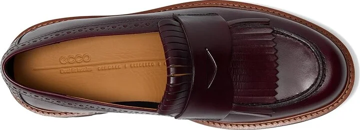 ECCO Metropole Oslo Loafer Women's Flat Shoes Dark Ruby : EU 36 (US Women's 5-5.5) M, Leather/Textile - Image 2