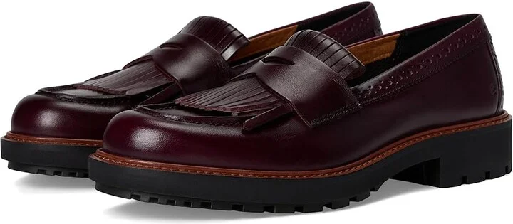 ECCO Metropole Oslo Loafer Women's Flat Shoes Dark Ruby : EU 36 (US Women's 5-5.5) M, Leather/Textile