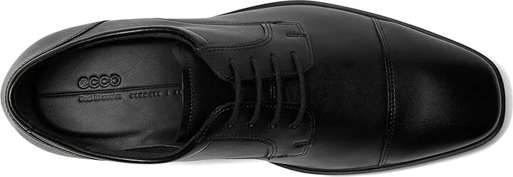 ECCO Milan Cap Toe Tie Oxford Men's Shoes Black : EU 43 (US Men's 9-9.5) D - Medium, Leather - Image 2