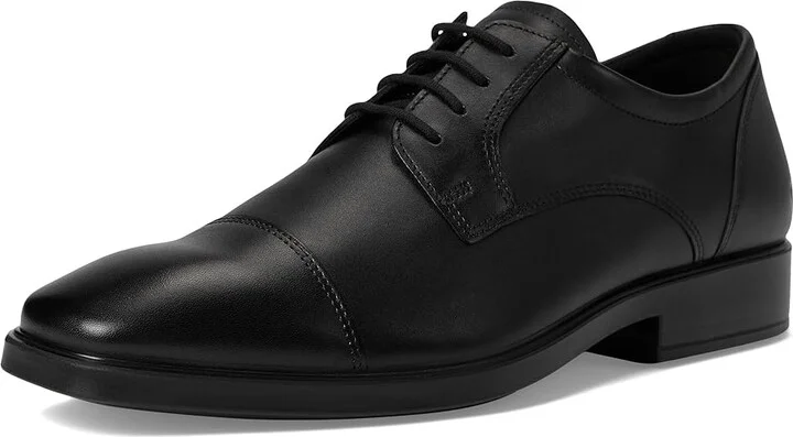 ECCO Milan Cap Toe Tie Oxford Men's Shoes Black : EU 43 (US Men's 9-9.5) D - Medium, Leather - Image 5