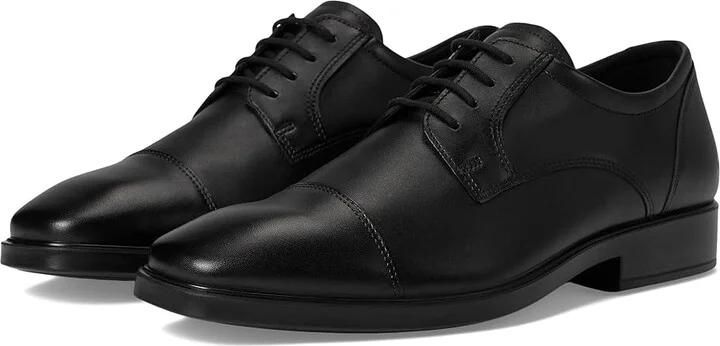 ECCO Milan Cap Toe Tie Oxford Men's Shoes Black : EU 43 (US Men's 9-9.5) D - Medium, Leather