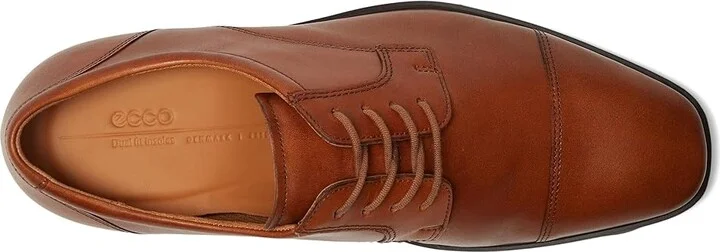 ECCO Milan Cap Toe Tie Oxford Men's Shoes Saddle : EU 40 (US Men's 6-6.5) D - Medium, Leather - Image 2