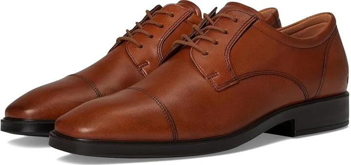 ECCO Milan Cap Toe Tie Oxford Men's Shoes Saddle : EU 40 (US Men's 6-6.5) D - Medium, Leather