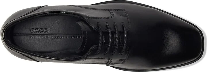 ECCO Milan Plain Toe Oxford Men's Lace Up Wing Tip Shoes Black : EU 44 (US Men's 10-10.5) D - Medium, Leather - Image 2