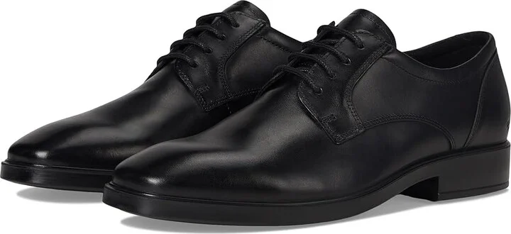 ECCO Milan Plain Toe Oxford Men's Lace Up Wing Tip Shoes Black : EU 44 (US Men's 10-10.5) D - Medium, Leather