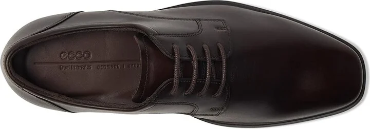 ECCO Milan Plain Toe Oxford Men's Lace Up Wing Tip Shoes Cocoa Brown : EU 43 (US Men's 9-9.5) D - Medium, Leather - Image 2