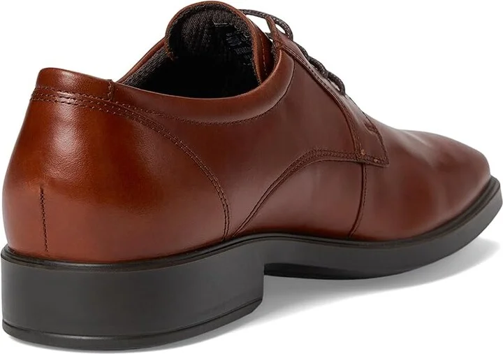 ECCO Milan Plain Toe Oxford Men's Lace Up Wing Tip Shoes Cognac : EU 41 (US Men's 7-7.5) D - Medium, Leather - Image 4