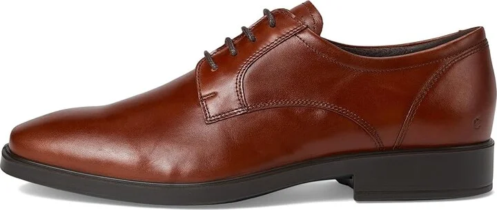 ECCO Milan Plain Toe Oxford Men's Lace Up Wing Tip Shoes Cognac : EU 41 (US Men's 7-7.5) D - Medium, Leather - Image 6
