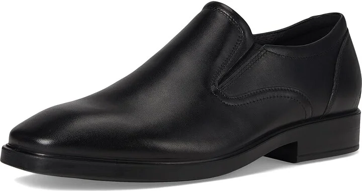 ECCO Milan Plain Toe Slip On Loafer Men's Lace Up Wing Tip Shoes Black : EU 43 (US Men's 9-9.5) D - Medium, Leather - Image 5