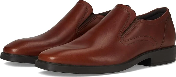 ECCO Milan Plain Toe Slip On Loafer Men's Lace Up Wing Tip Shoes Mink : EU 42 (US Men's 8-8.5) D - Medium, Leather