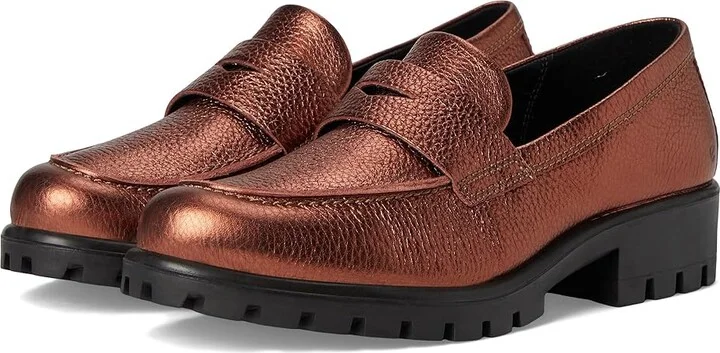 ECCO Modtray Penny Loafer Women's Shoes Bronze Antique : EU 38 (US Women's 7-7.5) M, Leather