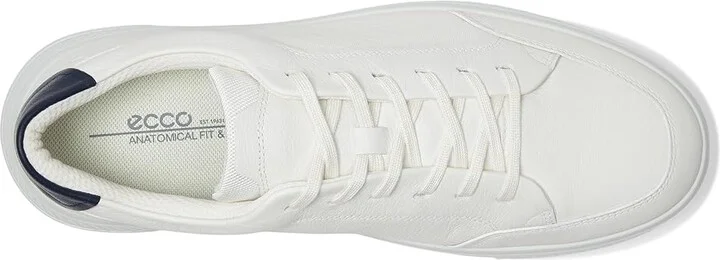 ECCO Move Retro Sneakers Men's Shoes White/Marine : EU 45 (US Men's 11-11.5) M, Leather/Textile - Image 2