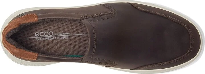 ECCO Move Slip On Sneaker Men's Shoes Coffee/Camel Suede : EU 41 (US Men's 7-7.5) M, Leather - Image 2