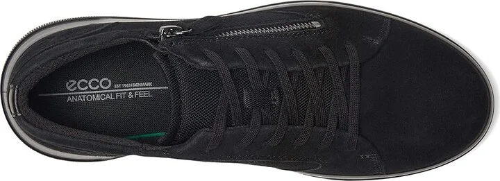 ECCO Move Zip Lace Sneaker Women's Shoes Black/Gravel : EU 40 (US Women's 9-9.5) M, Leather - Image 2