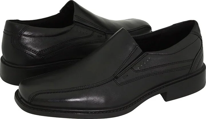 ECCO New Jersey Slip-On Men's Slip-on Dress Shoes Black Santiago Full-Grain Leather : EU 43 (US Men's 9-9.5) M, Full Grain leather/Leather