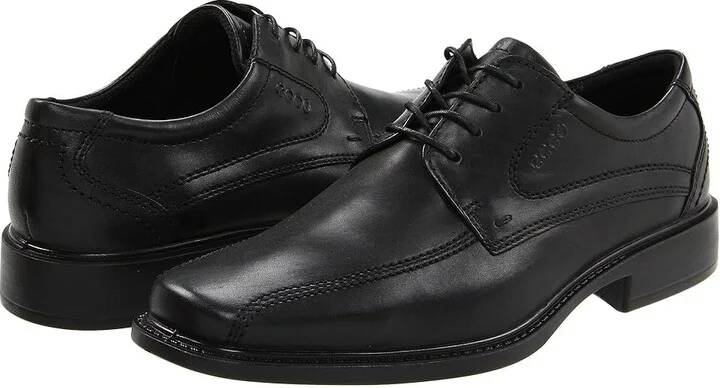 ECCO New Jersey Tie Men's Lace-up Bicycle Toe Shoes Black Santiago Full-Grain Leather : EU 39 (US Men's 5-5.5) M, Full Grain leather