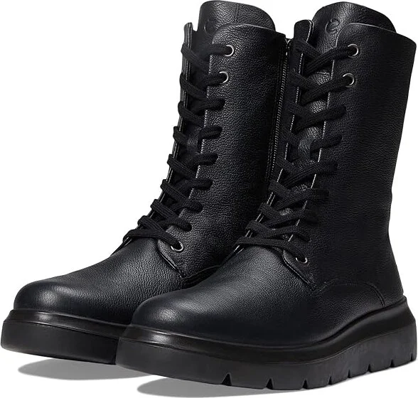 ECCO Nouvelle Hydromax Water-Resistant Tall Lace Boot Women's Shoes Black : EU 38 (US Women's 7-7.5) M, Leather