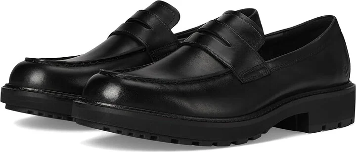 ECCO Oslo Penny Loafer Men's Lace Up Wing Tip Shoes Black : EU 46 (US Men's 12-12.5) M, Leather