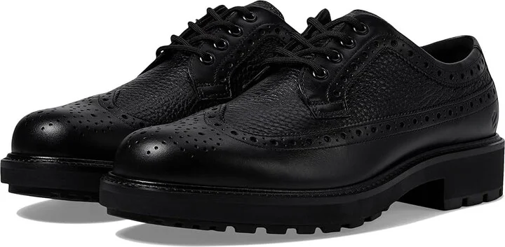 ECCO Oslo Wing Tip Oxford Men's Lace Up Wing Tip Shoes Black/Black : EU 44 (US Men's 10-10.5) M, Leather