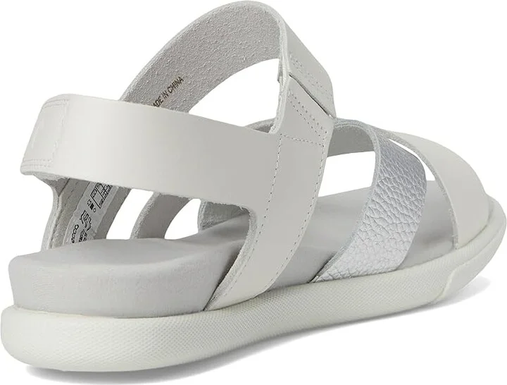 ECCO Samara Sandal Women's Sandals White/Pure Silver : EU 40 (US Women's 9-9.5) M, Leather - Image 4