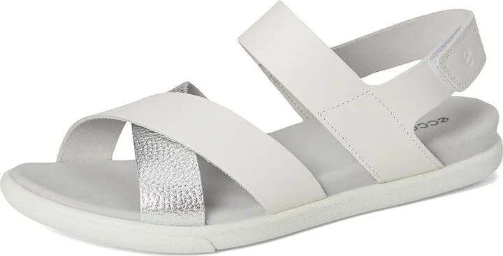 ECCO Samara Sandal Women's Sandals White/Pure Silver : EU 40 (US Women's 9-9.5) M, Leather - Image 5