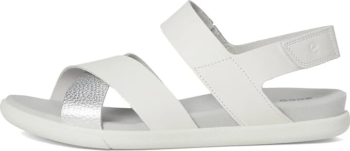 ECCO Samara Sandal Women's Sandals White/Pure Silver : EU 40 (US Women's 9-9.5) M, Leather - Image 6