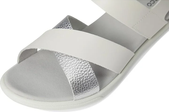 ECCO Samara Sandal Women's Sandals White/Pure Silver : EU 40 (US Women's 9-9.5) M, Leather - Image 7