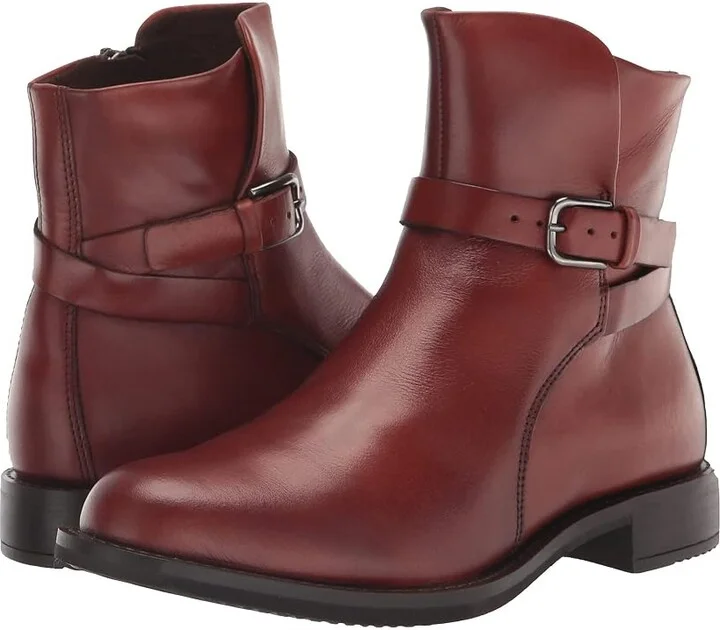 ECCO Sartorelle 25 Hydromax Mid Cut Buckle Boot Women's Shoes Cognac : EU 36 (US Women's 5-5.5) M, Leather