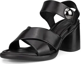 ECCO Sculpted 55 Luxe Button Women's Sandals Black : EU 40 (US Women's 9-9.5) M, Leather