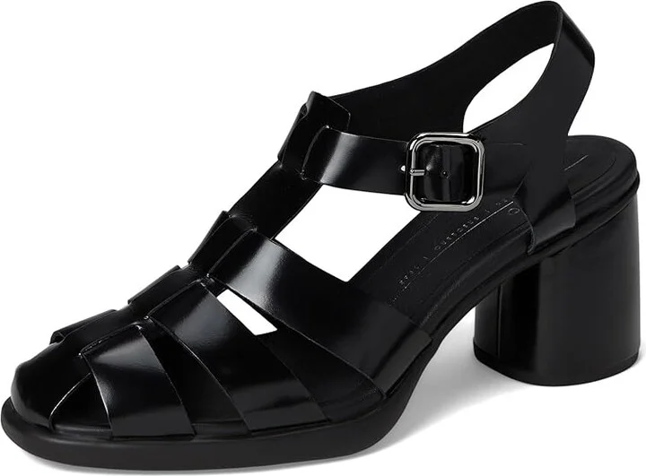 ECCO Sculpted 55 Luxe Fisherman Heel Sandal Women's Sandals Black : EU 36 (US Women's 5-5.5) M, Leather - Image 5